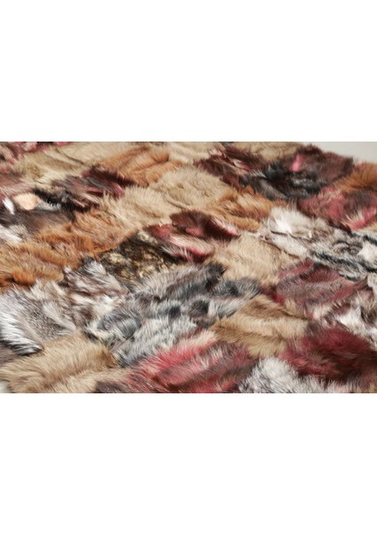 Çok Renkli Doğal Patchwork Doğal Kürk Halı 120 x 180 cm fırsatları