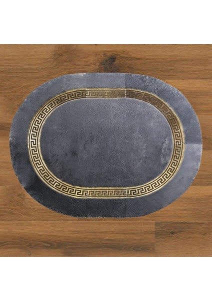 Varaklı Oval Peluş Halı & Paspas 80 x 150 cm