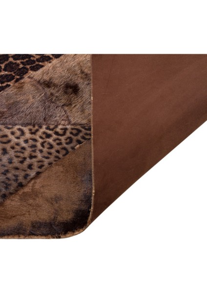Leopar Desenli Doğal Kürk Patchwork Halı 170 x 240 cm modelleri