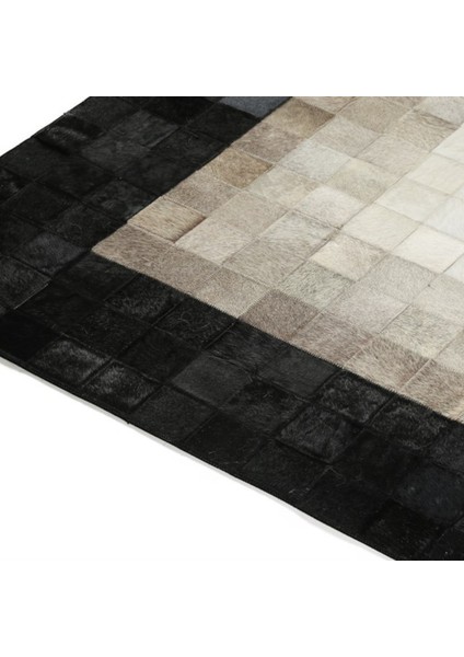 Siyah & Gri Dana Derisi Patchwork Halı 170 x 240 cm