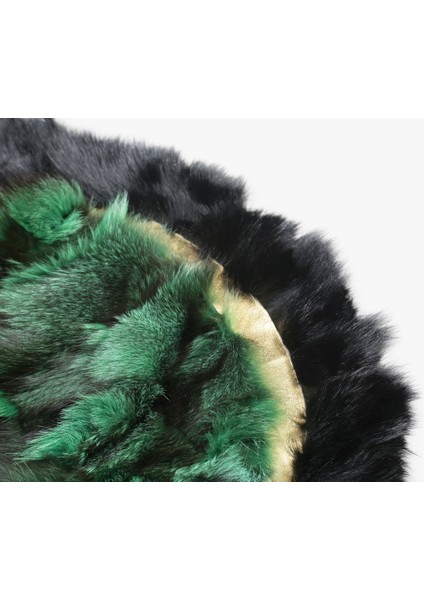 Gold Varaklı Yeşil Renkli Doğal Kürk Halı 170 x 240 cm fiyatları