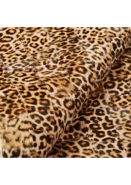 Leopar Desenli Dana Derisi Patchwork Halı 120 x 180 cm