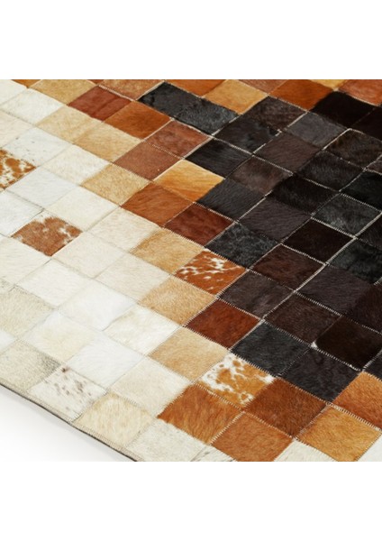 Krem Dana Derisi Patchwork Halı 240 x 340 cm