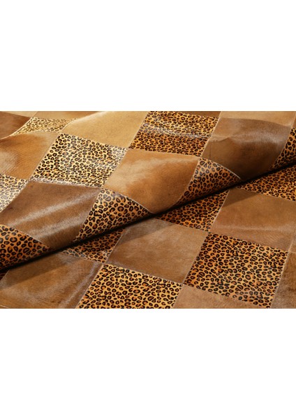Leopar Desenli Kahverengi Rengi Doğal Dana Derisi Halı 160 x 230 cm fırsatları