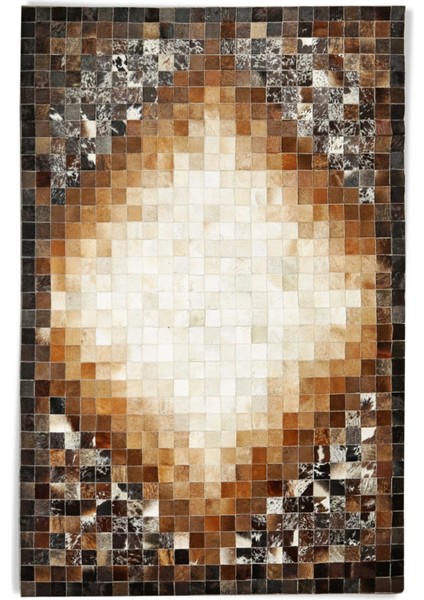 Çok Renkli Dana Derisi Patchwork Halı 200 x 300 cm