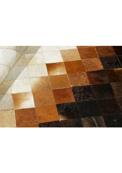 Kahverengi & Krem Doğal Dana Derisi Halı 80 x 150 cm fiyatları