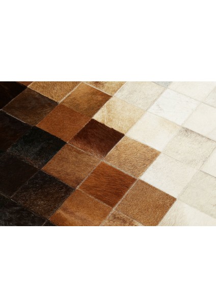 Kahverengi & Krem Doğal Dana Derisi Halı 80 x 150 cm modelleri