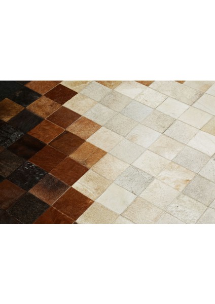 Kahverengi & Krem Doğal Dana Derisi Halı 80 x 150 cm indirimleri