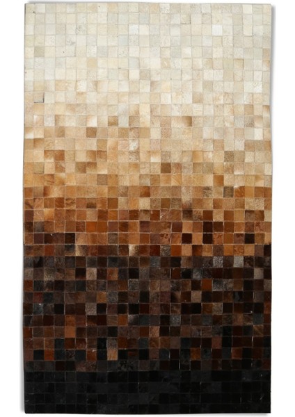 Krem Dana Derisi Patchwork Halı 80 x 150 cm