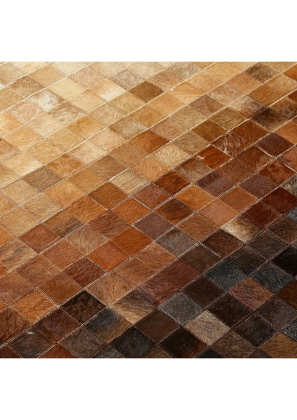 Krem Dana Derisi Patchwork Halı 80 x 150 cm
