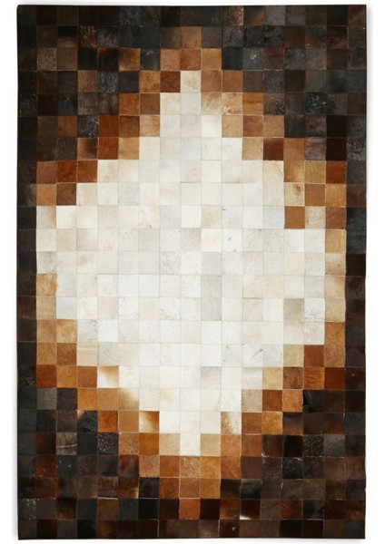 Kahverengi & Krem Doğal Dana Derisi Halı 200 x 300 cm