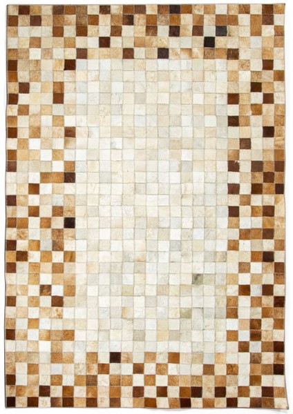 Çok Renkli Doğal Dana Derisi Patchwork Halı 140 x 200 cm