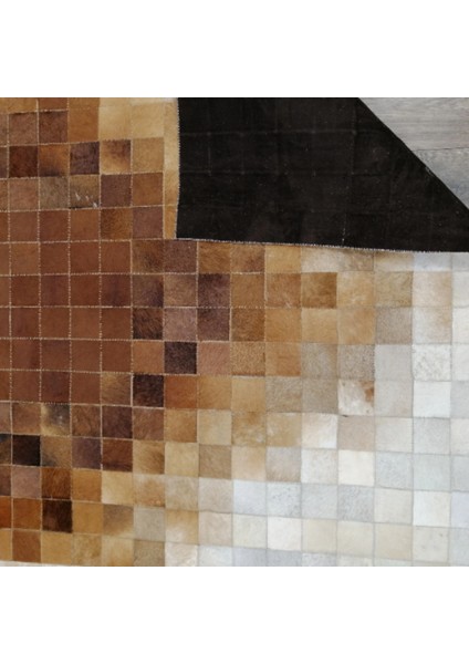 Kahverengi & Krem Dana Derisi Patchwork Halı 140 x 200 cm