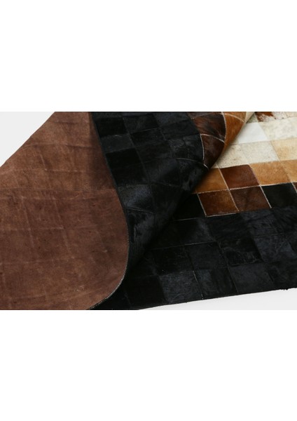 Kahverengi & Siyah Dana Derisi Halı 80 x 150 cm