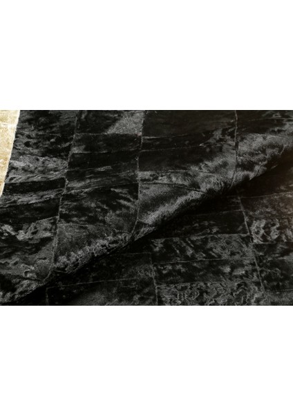 Gold Varaklı Siyah Renk Doğal Dana Derisi Halı 120 x 180 cm modelleri