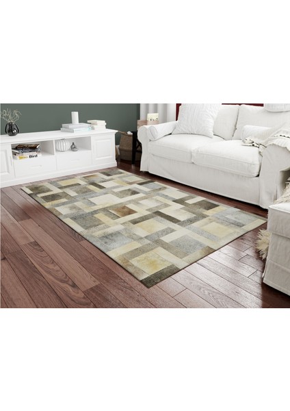 Doğal Dana Derisi Patchwork Halı 80 x 150 cm