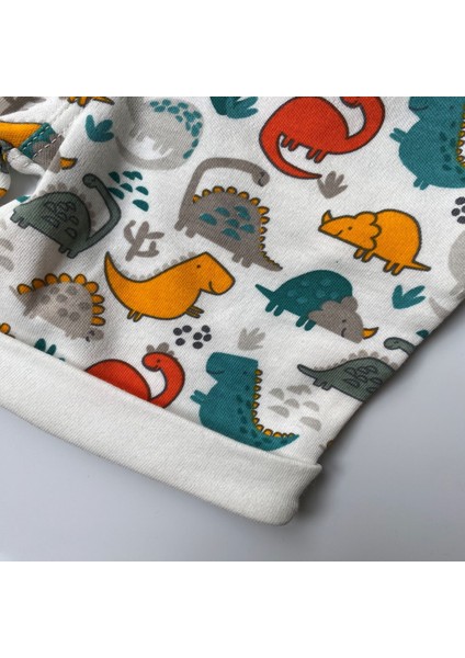 Oeko-Tex Class Erkek Bebek 2'li Takım, Kısa Kol Parçalı Çıtçıtlı T-Shirt, Paça Katlı Şort Cotton Çıtçıtlı