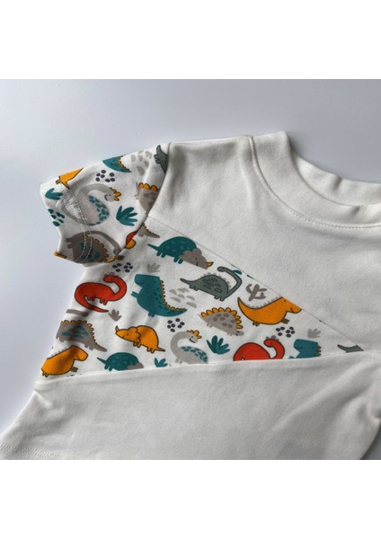 Oeko-Tex Class Erkek Bebek 2'li Takım, Kısa Kol Parçalı Çıtçıtlı T-Shirt, Paça Katlı Şort Cotton Çıtçıtlı