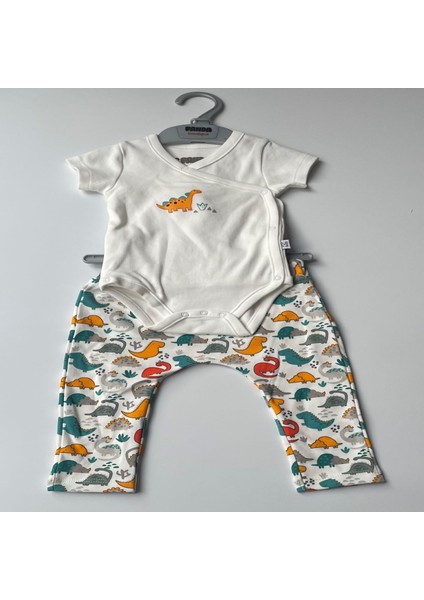 Oeko-Tex Class Erkek Bebek Takım, Kısa Kol Kruvaze Zıbın Body, Pantolon Set Cotton Çıtçıtlı