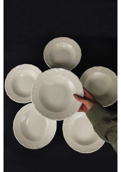 6’lı Çukur Tabak 21 cm Krem – TL4035641
