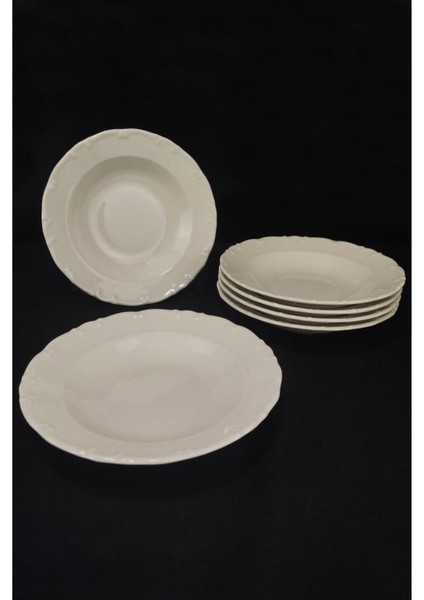 6’lı Çukur Tabak 21 cm Krem – TL4035641