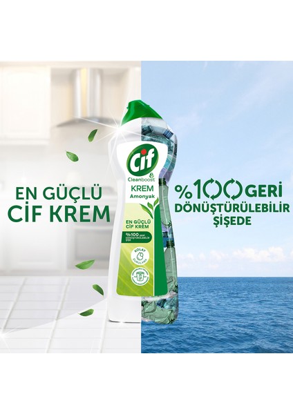 Krem Yüzey Temizleyici Amonyaklı Yağ ve Kireç Sökücü Leke Çıkarıcı 500 ML