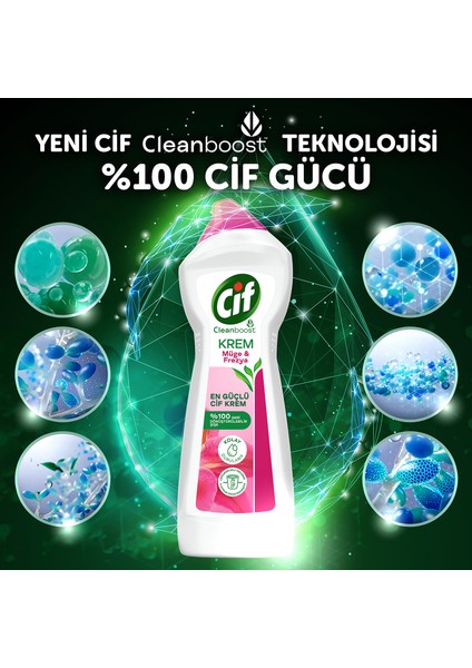 Krem Yüzey Temizleyici Müge ve Frezya Yağ ve Kireç Sökücü Leke Çıkarıcı 500 ML