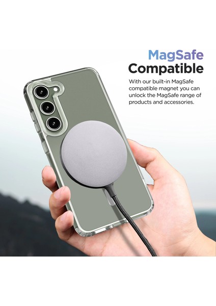 Galaxy S23 Plus Kılıf Kablosuz Şarj Özellikli Arkası Sert Sararmaz Şeffaf Kenarları Yumuşak Silikon modelleri