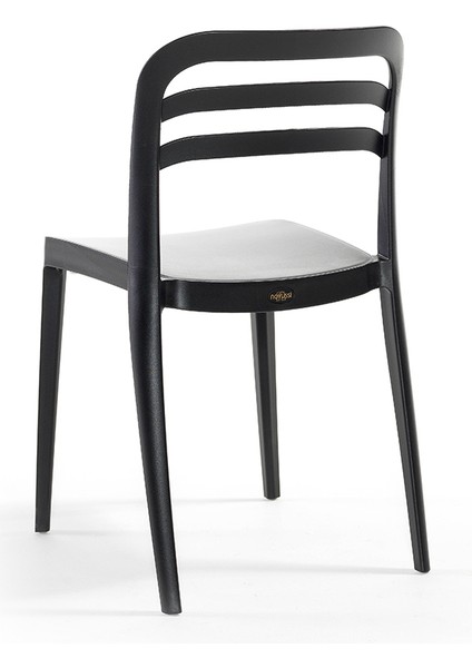 Aspen Bahçe Balkon Renkli Sandalye Siyah 6'lı Set