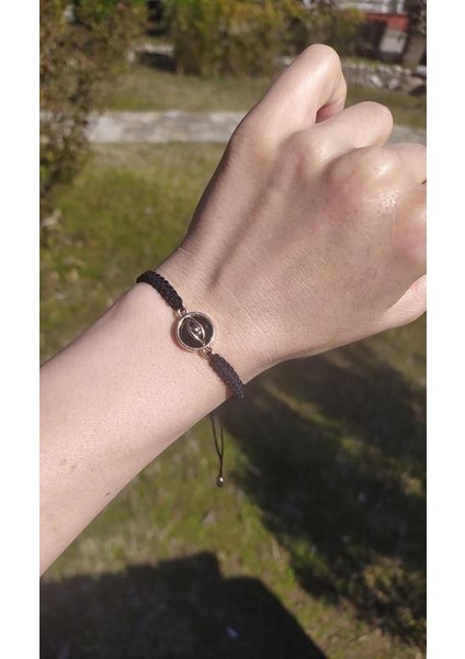 Bileklik Göz Figürlü Siyah Taşlı Rose Gold Makrome Ayarlanabilir Ip Bileklik Bijuteri Takı Bilezik fiyatları