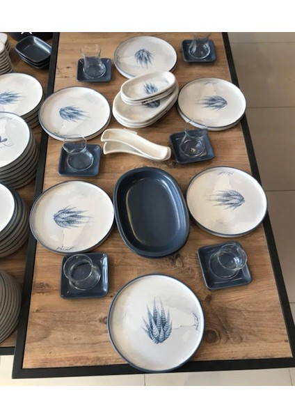 6 Kişilik 28 Parça Stackable Blue Magic Kahvaltı Takımı Kaktüs