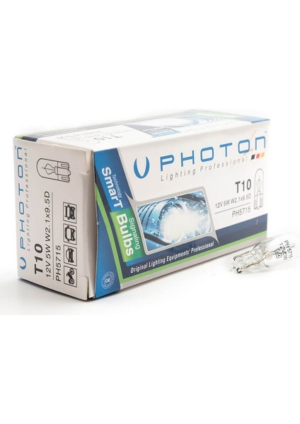 T10 Halojen Dipsiz Oto Ampülü Photon W5W PH5715 10ADET