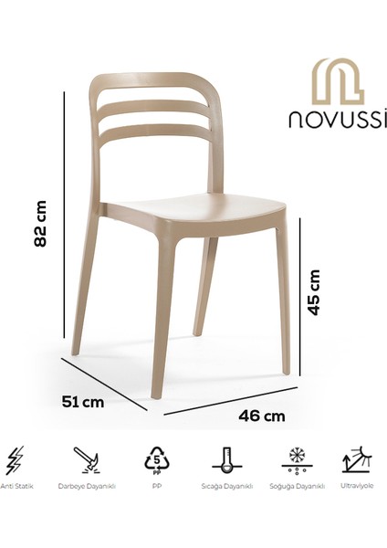 Aspen Bahçe Balkon Renkli Sandalye Cappucino 4'lü Set indirimleri