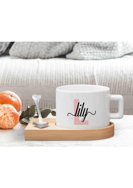 Kişiye Özel Isimli Ahşap Altlıklı Seramik Fincan, Doğum Günü Hediyesi, Arkadaşa Hediye, Ev Hediyesi, Kahve Ve Çay Bardak Seti-5 fiyatları