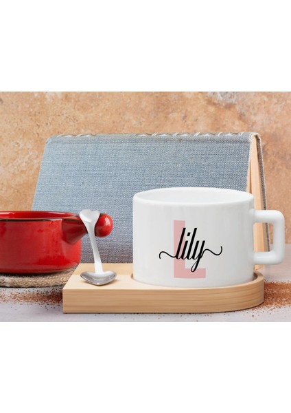 Kişiye Özel Isimli Ahşap Altlıklı Seramik Fincan, Doğum Günü Hediyesi, Arkadaşa Hediye, Ev Hediyesi, Kahve Ve Çay Bardak Seti-5 indirimleri