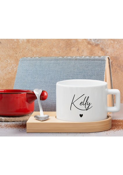 Kişiye Özel Isimli Ahşap Altlıklı Seramik Fincan, Doğum Günü Hediyesi, Arkadaşa Hediye, Ev Hediyesi, Kahve Ve Çay Bardak Seti-3 indirimleri