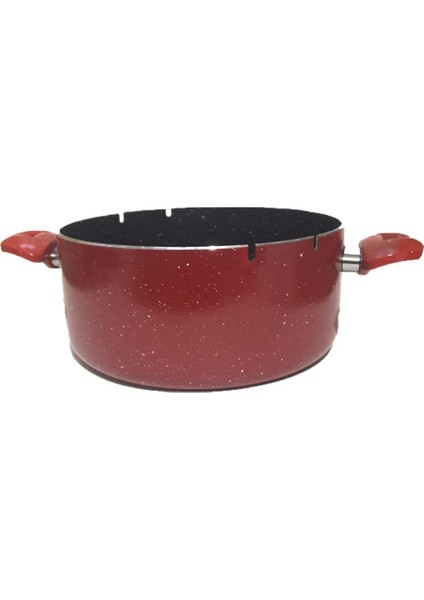 24CM Çap Özel Çentikli Cam Kapaklı Izgaralı Granit Cips Tenceresi 10CM Derin Yanmaz Yapışmaz Yüzey modelleri