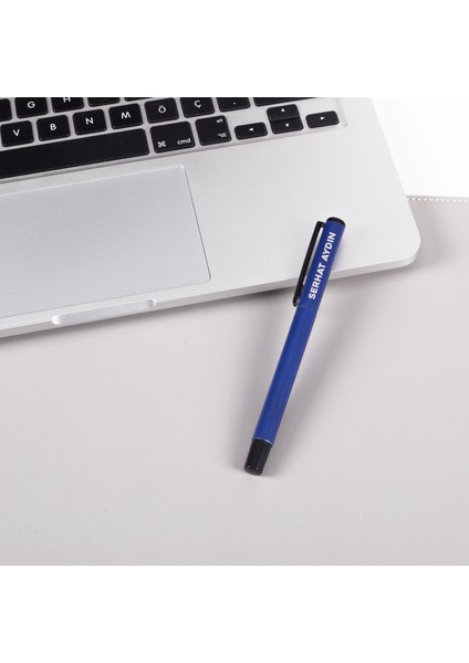 Kişiye ve Isme Özel Isim Yazılı Kutulu Lacivert Tükenmez Kalem