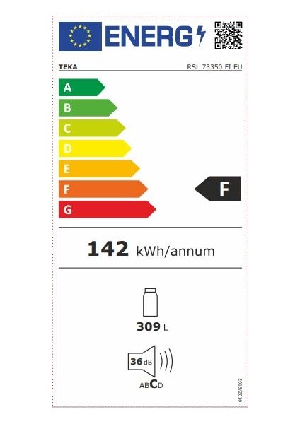 - RSL 73350 FI - Ankastre Buzdolabı - 309 lt - 55 cm - 113460007