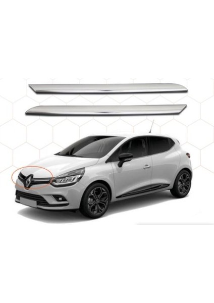 Renault Clio 4 Hb Krom Ön Panjur 2 Parça 2012 ve Üzeri modelleri