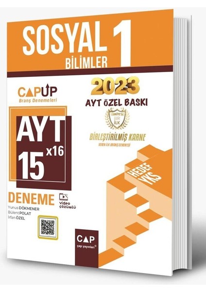 Ayt Sosyal Bilimler 1 15 x 16 Up Deneme 2023 Özel Baskı Çap Yayınları