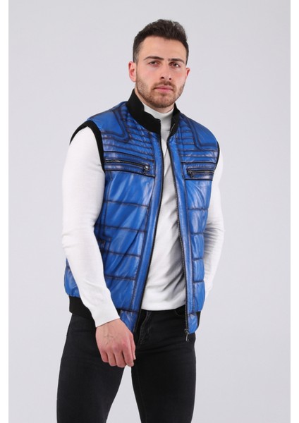 Erkek Hakiki Deri Yelek