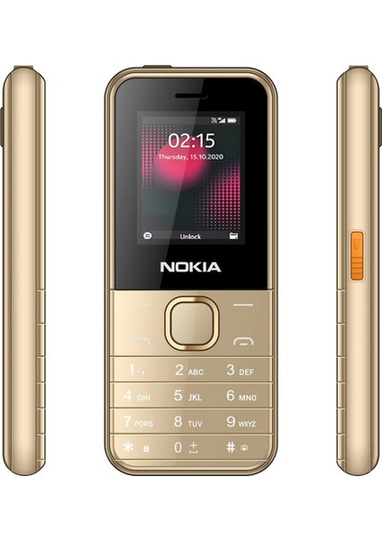 Kamerasız LED Fenerli Hafıza Kart Girişli Tek Hatlı Tuşlu(Asker Telefonu Hızlı Arama Oyun Fm- Radyo) Gold