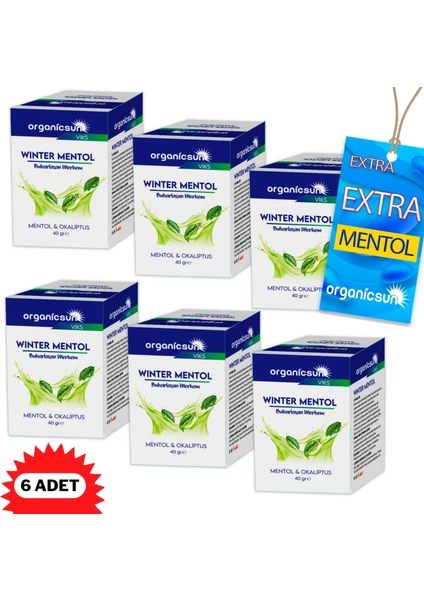 Winter Mentol Buharlaşan Merhem Viks Vicks Vikis Mentol ve Okaliptus 40 gr x 6 Adet