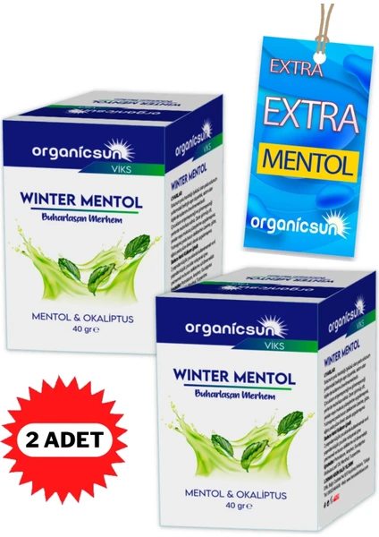 Winter Mentol Buharlaşan Merhem Viks Vicks Vikis Mentol ve Okaliptus 40 gr x 2 Adet