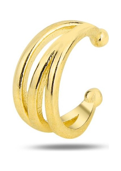 Gümüş Altın Yaldızlı Sade Ear Cuff Kıkırdak Küpe fiyatları