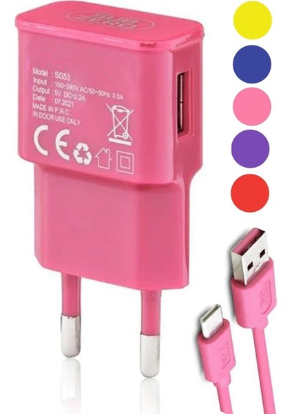 SG11 2.0A Micro Şarj Aleti SG11 Pembe