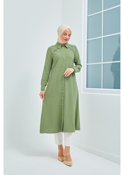Wazze Kolu ve Önü Taş Detaylı Tunik modelleri