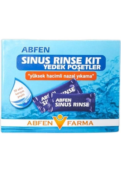 Abfen Sinus Rinse Kit Yedek Poşetler Yüksek Hacimli Nazal Yıkama 50’li