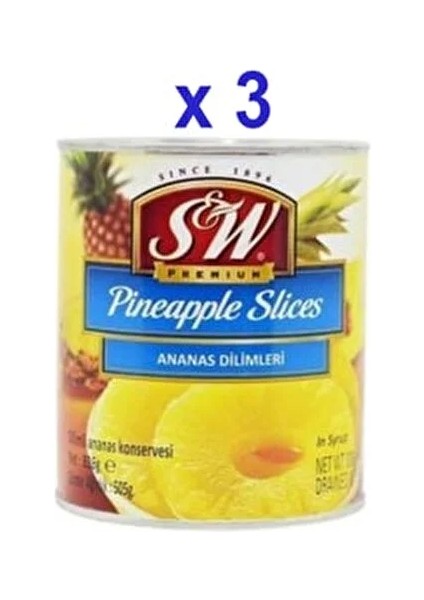 Dilimli Ananas 3 x 836 gr